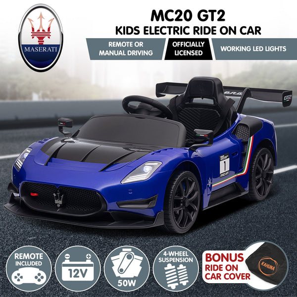 Kahuna Maserati Mc20 Gt2 Licensed Electric Kids Ride On Race Car Blue Kids Ride On Toys