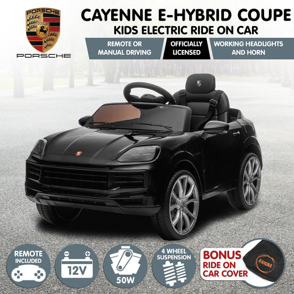 Kahuna Porsche Cayenne E Hybrid Coupe Licensed Kids Electric Ride On Car W/Remote Control 50W Dual Motors Speed Settings Kids Ride On Toys