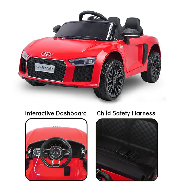 R8 Spyder Audi Licensed Kids Electric Ride On Car Remote Control Red Kids Ride On Toys