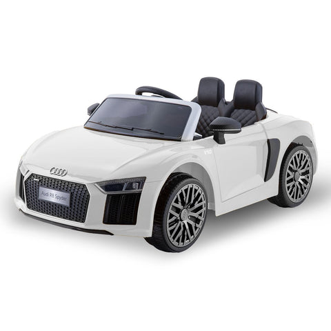 R8 Spyder Audi Licensed Kids Electric Ride On Car Remote Control White Kids Ride On Toys