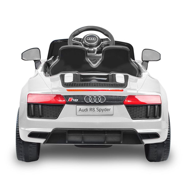 R8 Spyder Audi Licensed Kids Electric Ride On Car Remote Control White Kids Ride On Toys
