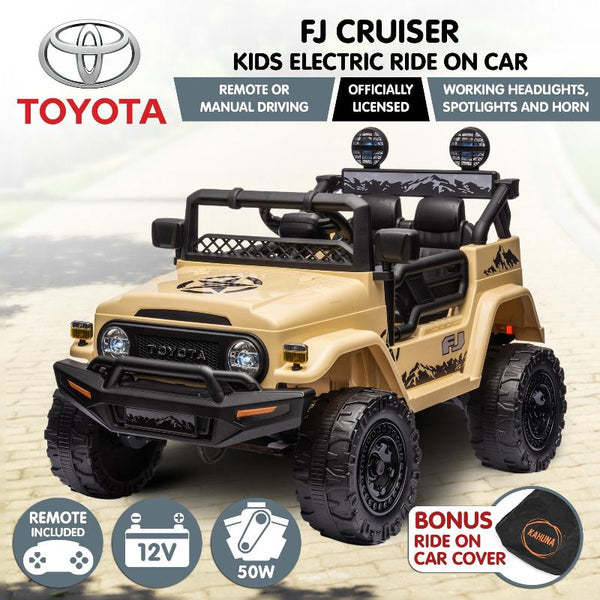 Kahuna Authorised Toyota Fj Cruiser Kids Electric Ride On Car Khaki Kids Ride On Toys