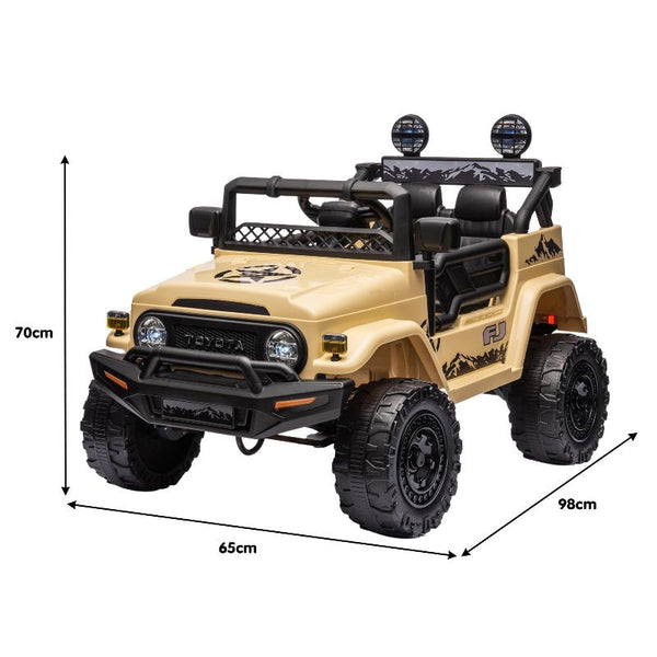 Kahuna Authorised Toyota Fj Cruiser Kids Electric Ride On Car Khaki Kids Ride On Toys