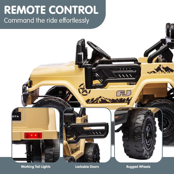 Kahuna Authorised Toyota Fj Cruiser Kids Electric Ride On Car Khaki Kids Ride On Toys