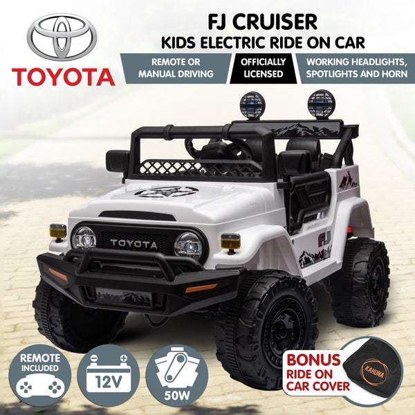 Kahuna Authorized Toyota Electric Kids Ride On Car Fj Cruiser White Kids Ride On Toys