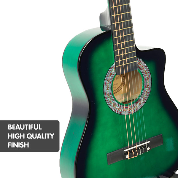 Childrens Acoustic Guitar Kids Musical Instrument Green Acoustic Guitars