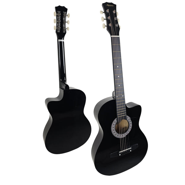 Karrera 38In Cutaway Acoustic Guitar With Bag Black Acoustic Guitars