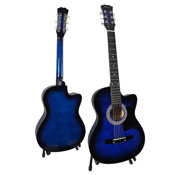 Karrera 38In Pro Cutaway Acoustic Guitar With Bag Strings Blue Burst Acoustic Guitars