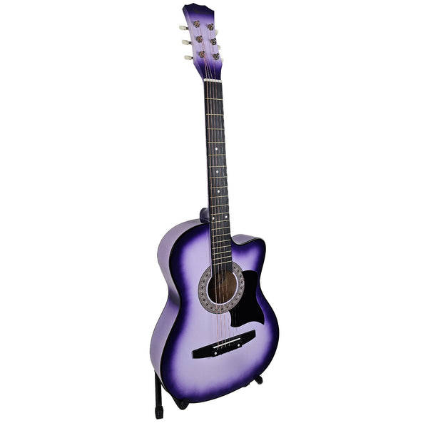 Karrera 38In Pro Cutaway Acoustic Guitar With Bag Purple Burst Acoustic Guitars