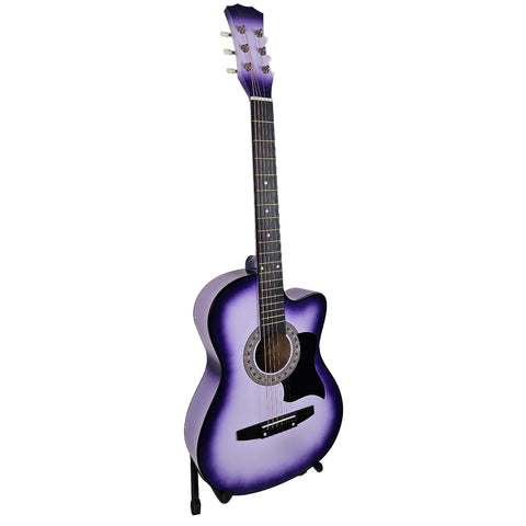 Karrera 38In Pro Cutaway Acoustic Guitar With Bag Purple Burst Acoustic Guitars