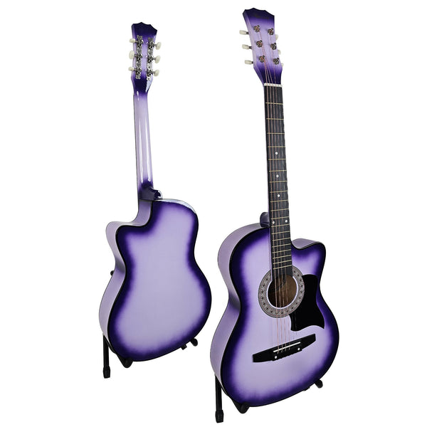 Karrera 38In Pro Cutaway Acoustic Guitar With Bag Purple Burst Acoustic Guitars