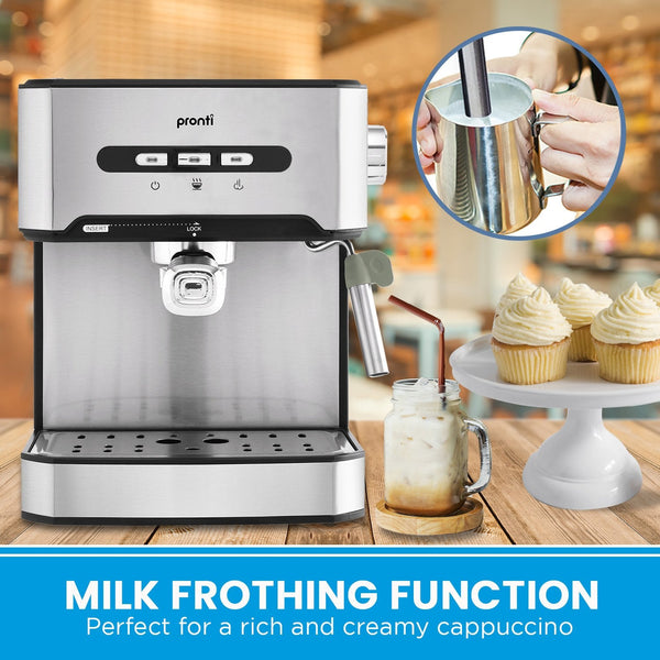 Pronti Automatic Espresso And Cappuccino Machine With Steam Frother 1.6L Espresso & Cappuccino Machines