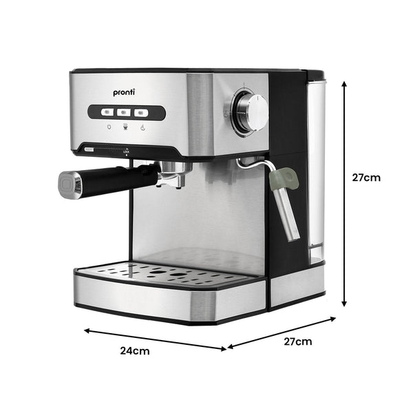 Pronti Automatic Espresso And Cappuccino Machine With Steam Frother 1.6L Espresso & Cappuccino Machines