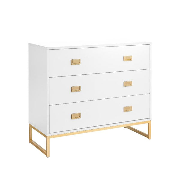 Sarantino Amara Chest Of Drawers Tallboy Dresser White/Gold Dressers & Chests Of Drawers