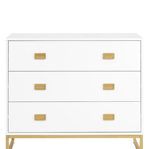 Sarantino Amara Chest Of Drawers Tallboy Dresser White/Gold Dressers & Chests Of Drawers