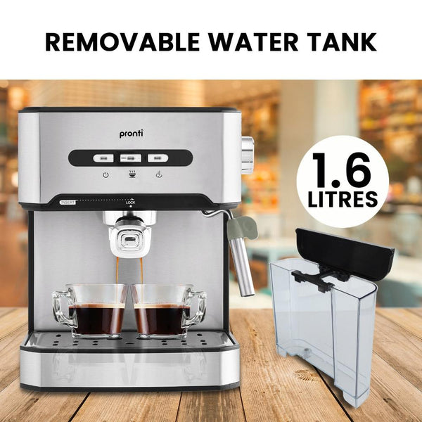 Pronti Toaster Kettle & Coffee Machine Breakfast Set Black Kettles