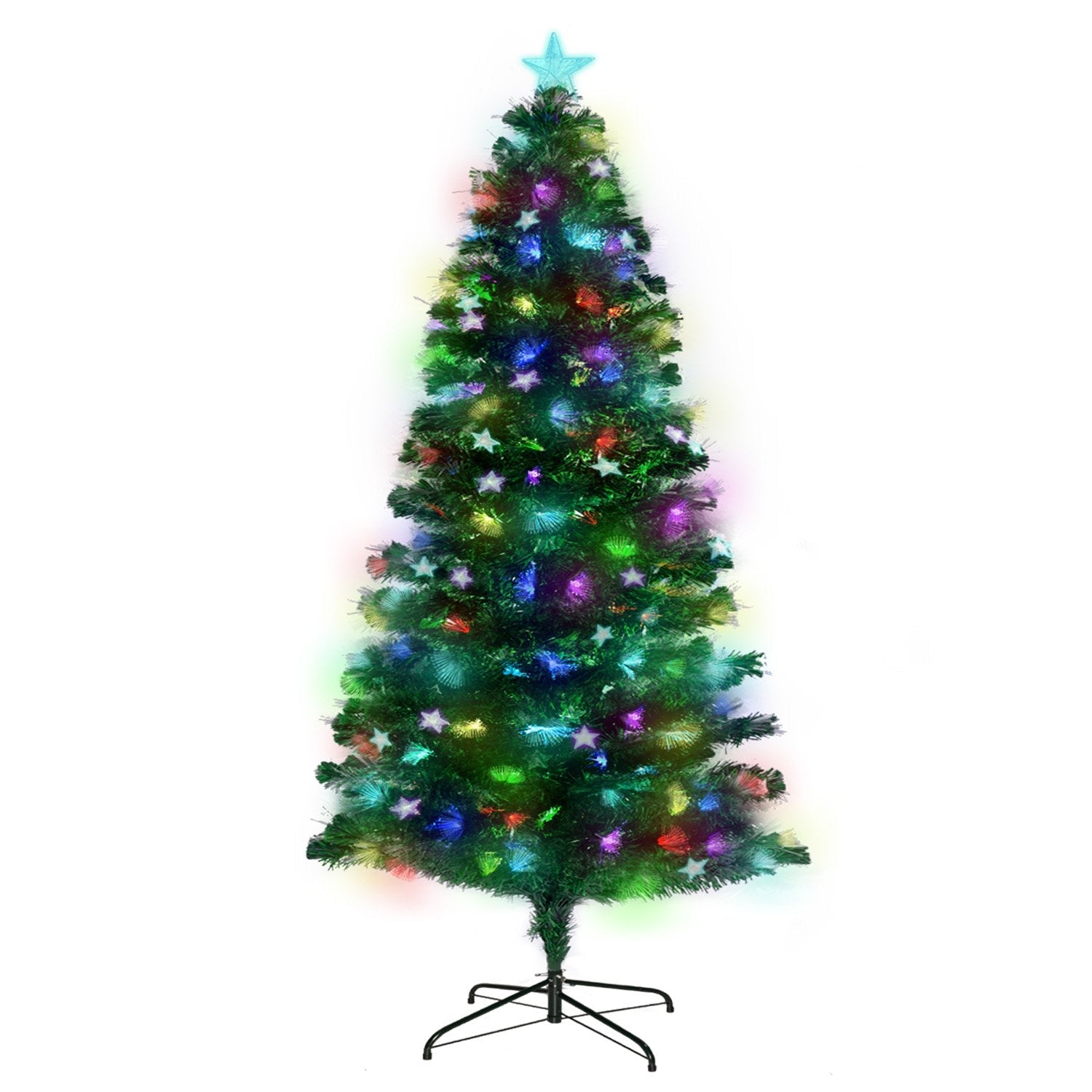 Christabelle 1.5M Enchanted Pre Lit Fibre Optic Christmas Tree Stars Xmas Decor Seasonal Decorations