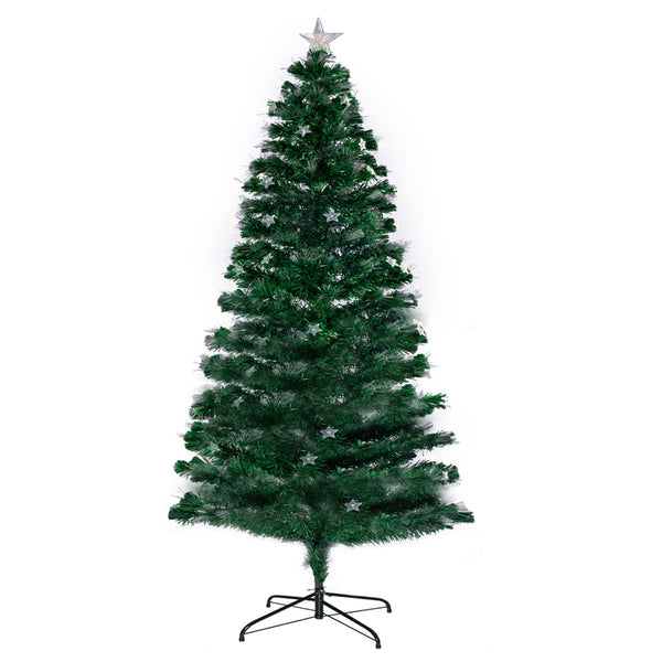 Christabelle 1.5M Enchanted Pre Lit Fibre Optic Christmas Tree Stars Xmas Decor Seasonal Decorations