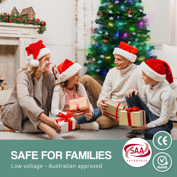 Christabelle 1.5M Enchanted Pre Lit Fibre Optic Christmas Tree Stars Xmas Decor Seasonal Decorations