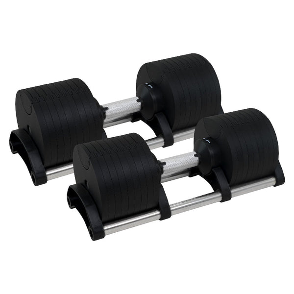 Powertrain Eon Set Of Two Dial Up 36Kg Dumbbell Home Gym 9 Options Dumbbells