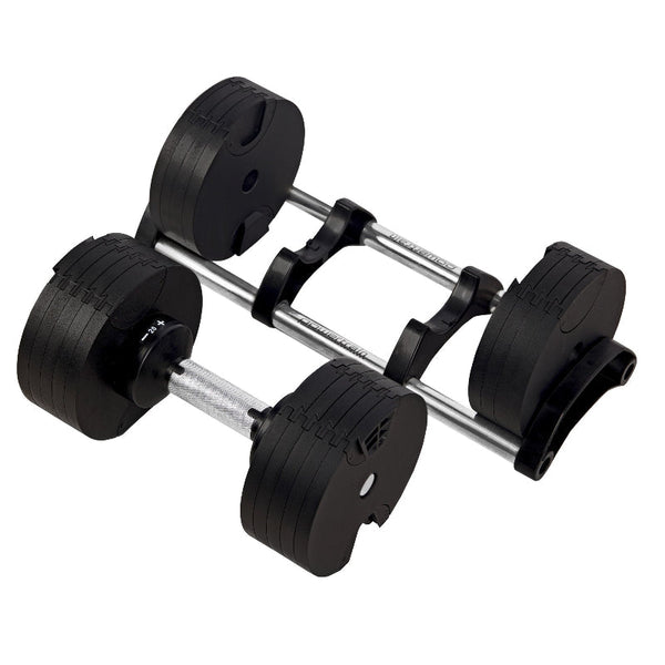 Powertrain Eon Set Of Two Dial Up 36Kg Dumbbell Home Gym 9 Options Dumbbells
