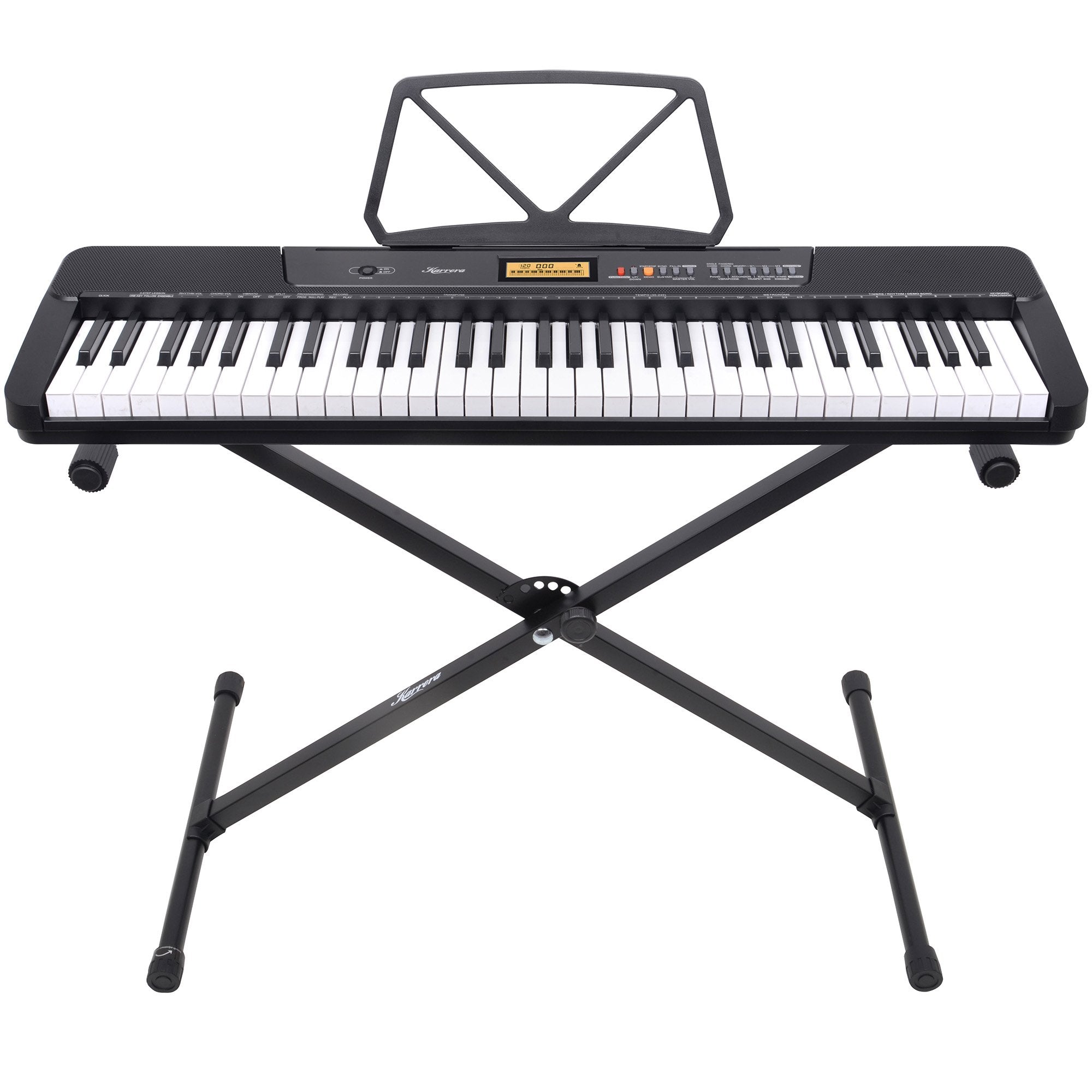 Karrera 61 Key Electronic Keyboard With Lcd And Touch Response Black Electronic Keyboards