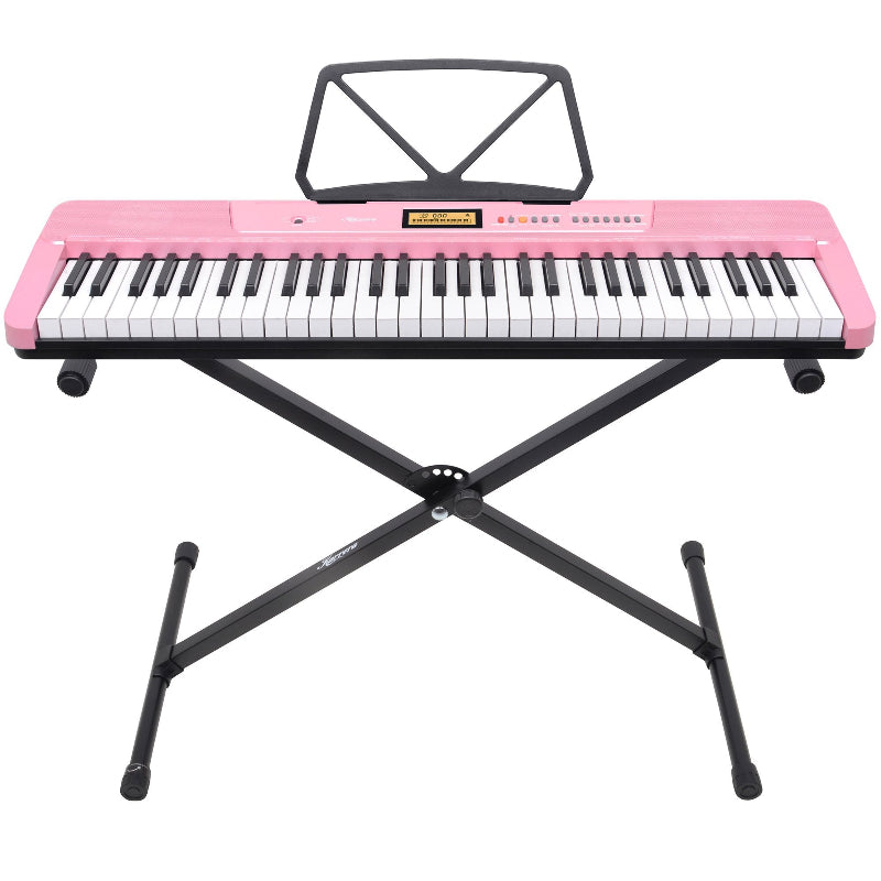 Karrera 61 Key Electronic Keyboard With Lcd Touch Response In Pink Electronic Keyboards
