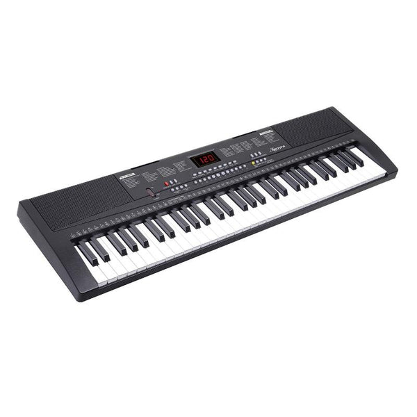 Karrera 61 Key Electronic Led Keyboard 75Cm Portable Piano In Black With Microphone Input Headphone Output 255 Timbres & Rhythms Electronic Keyboards