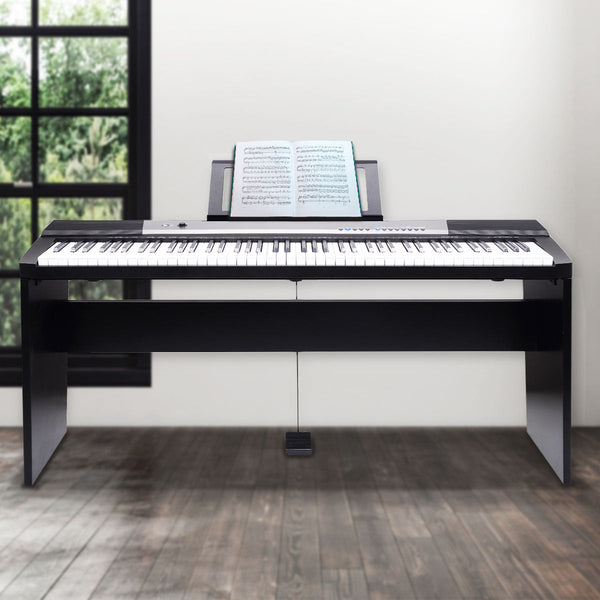 Karrera 88 Keys Electronic Keyboard Piano With Stand Black Electronic Keyboards