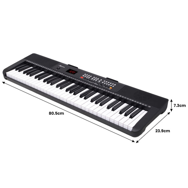 Karrera 61 Key Electronic Keyboard With Led Display And Folding Stand Black Electronic Keyboards