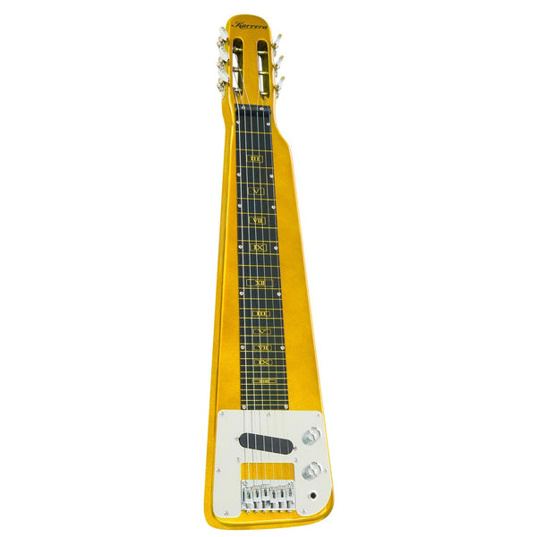 Karrera 29In 6 String Lap Steel Hawaiian Guitar Metallic Gold Electric Guitars
