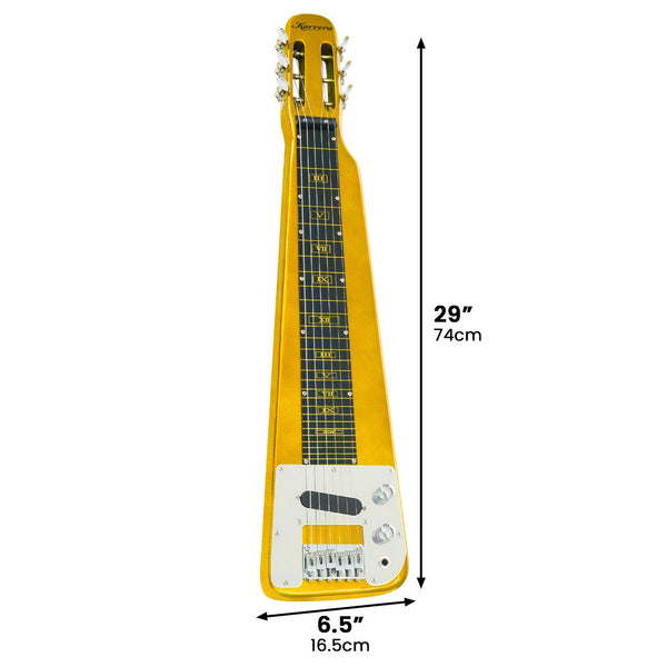 Karrera 29In 6 String Lap Steel Hawaiian Guitar Metallic Gold Electric Guitars