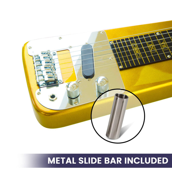 Karrera 29In 6 String Lap Steel Hawaiian Guitar Metallic Gold Electric Guitars