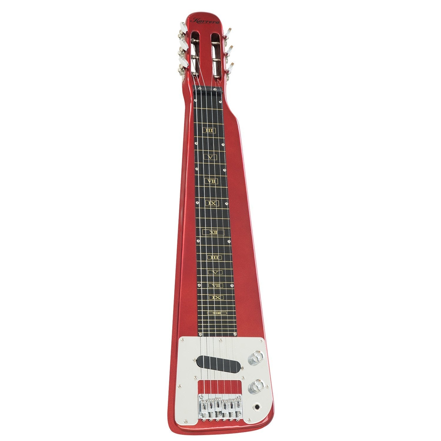 Karrera 6 String Steel Lap Guitar Metallic Red Electric Guitars