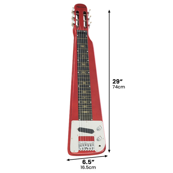 Karrera 6 String Steel Lap Guitar Metallic Red Electric Guitars