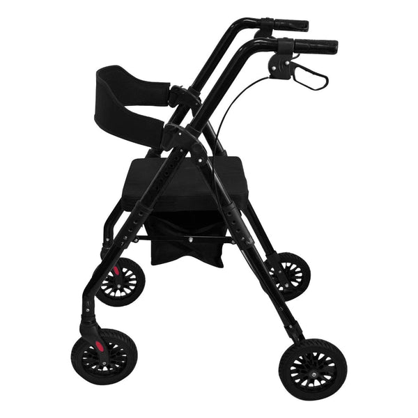 Orthonica Foldable Mobility Steel Rollator 136Kg Max Capacity Black Walkers & Canes