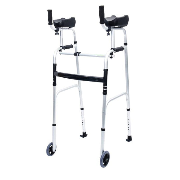 Orthonica Folding Rollator Walker Aluminium Adjustable Handles With Cane Box Walkers & Canes
