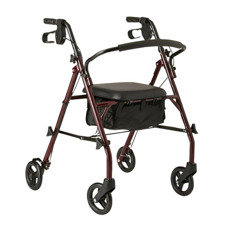 Orthonica Foldable Steel Frame Rollator 4 Wheel Walker Walkers & Canes