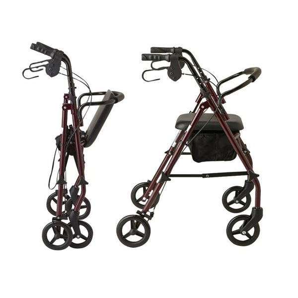 Orthonica Foldable Steel Frame Rollator 4 Wheel Walker Walkers & Canes