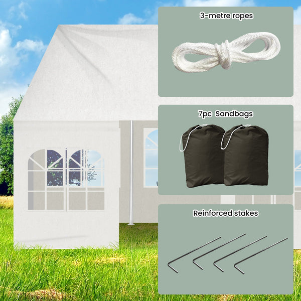 Wallaroo 6X6m Outdoor Event Marquee Gazebo Party Wedding Tent White Gazebos & Pergolas