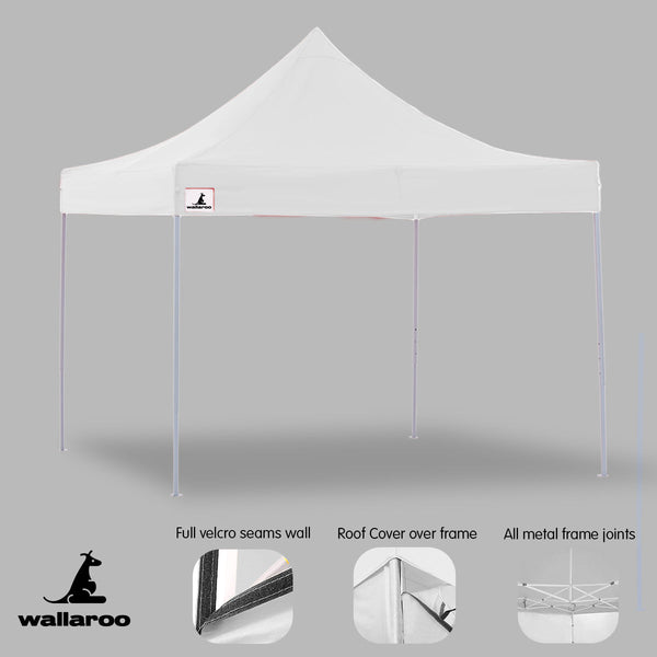Wallaroo Gazebo Tent Marquee 3X3 Popup Outdoor White Gazebos & Pergolas
