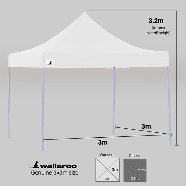 Wallaroo Gazebo Tent Marquee 3X3 Popup Outdoor White Gazebos & Pergolas