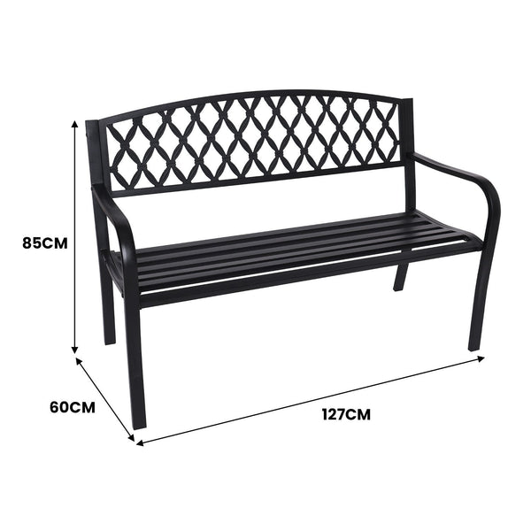 Wallaroo Steel Outdoor Garden Bench Diamond Patio Benches