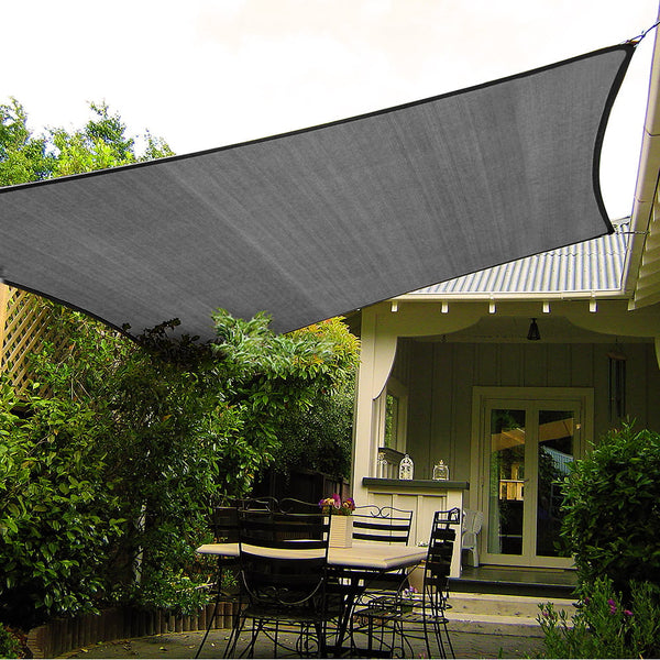 Wallaroo Rectangular Shade Sail Grey Outdoor Recreation Garden Structure 3M X 5M Shade Sails