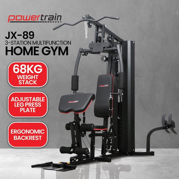 Powertrain Jx 89 Multi Station Home Gym 68Kg Weight Cable Machine Home Gyms