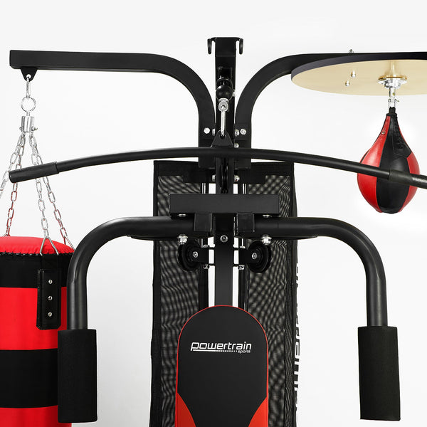 Powertrain Home Gym Multi Station With Boxing Bag And Speed Ball Strength Training Home Gyms