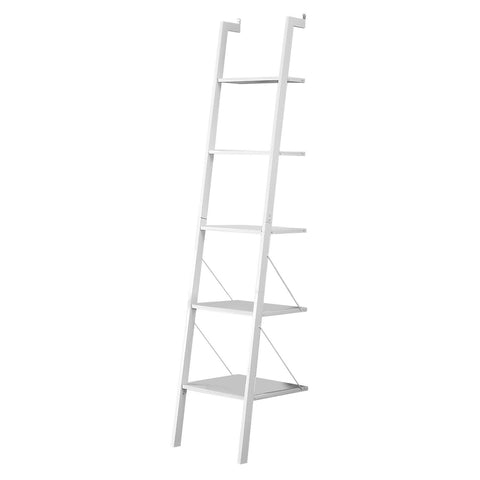 Sarantino Amelia 5 Tier Ladder Shelf White Furniture For Home And Garden Ladders