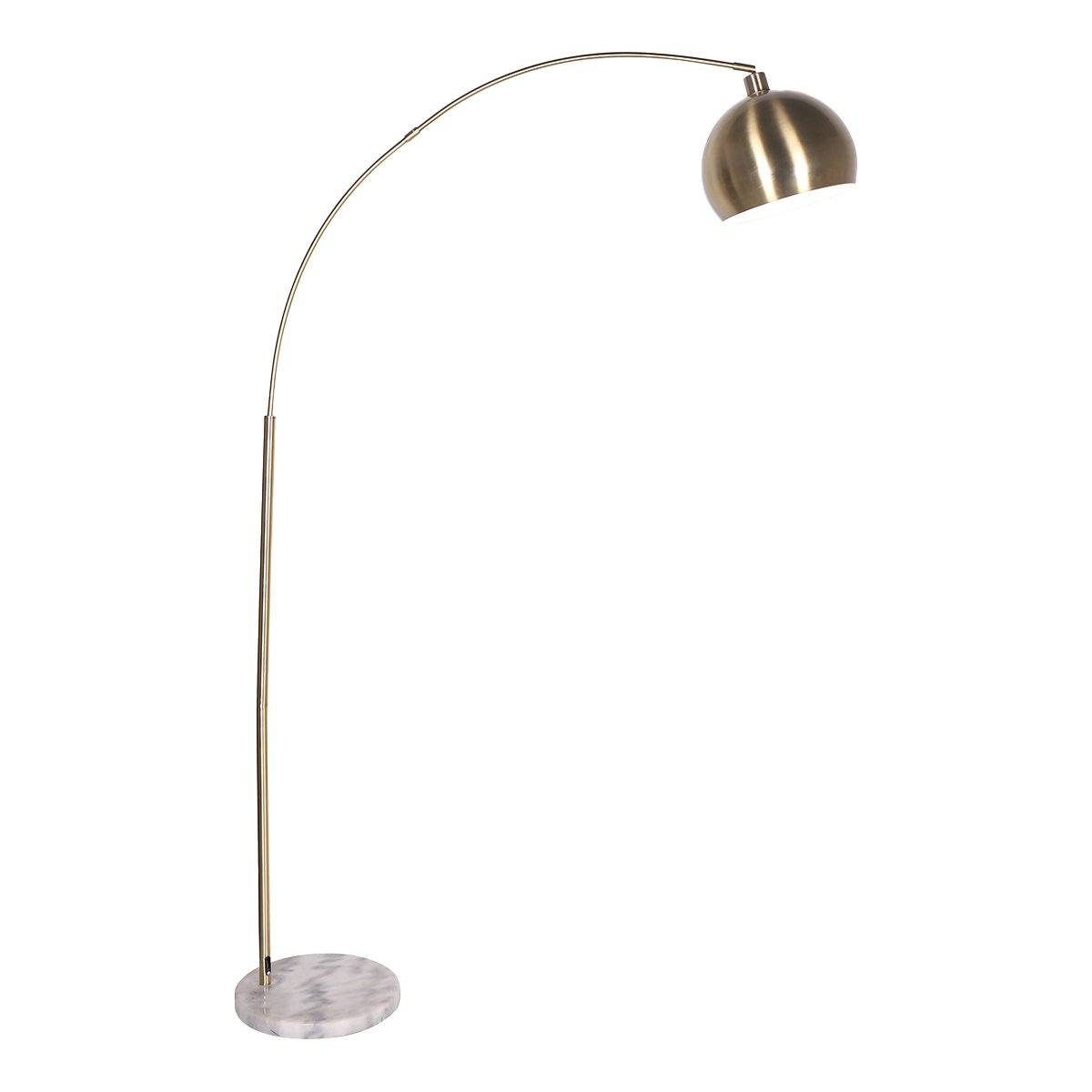 Sarantino Arc Floor Lamp Antique Brass With Marble Base Home Lighting Floor Lamps