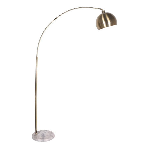 Sarantino Arc Floor Lamp Antique Brass With Marble Base Home Lighting Floor Lamps