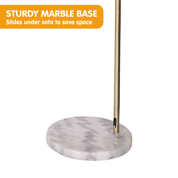 Sarantino Arc Floor Lamp Antique Brass With Marble Base Home Lighting Floor Lamps